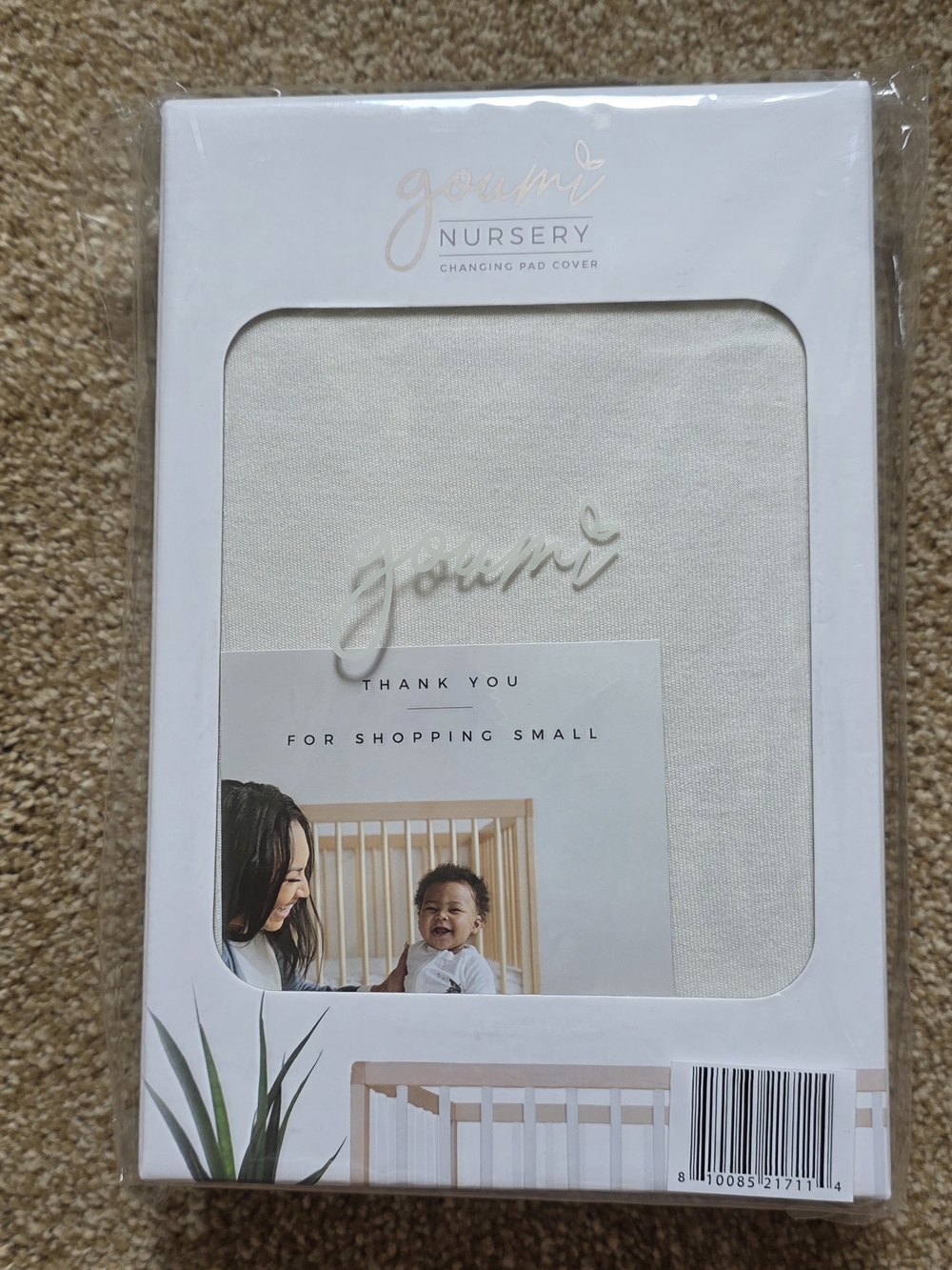 Goumi Changing Pad Cover Organic Bamboo Cotton 16x32 Ivory Nursery New NIB